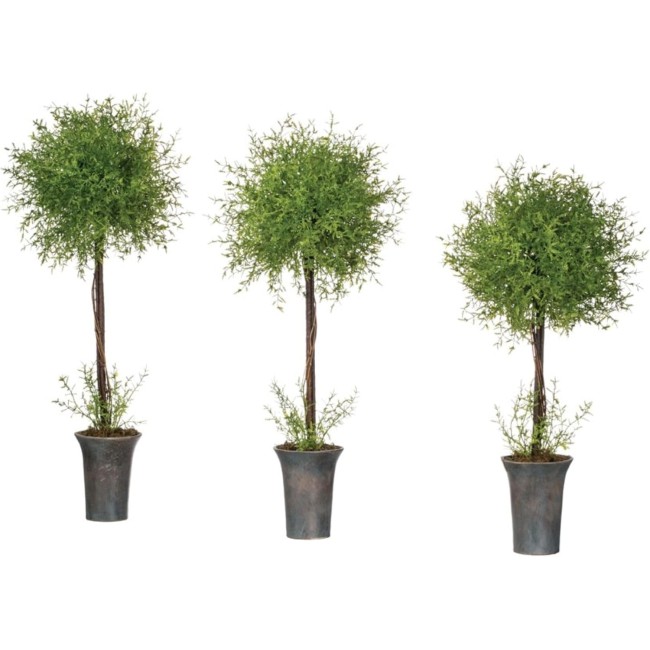  Artificial Potted Feather Ferns, 23 - 30 Inches, Set of 3 (01963TOP)