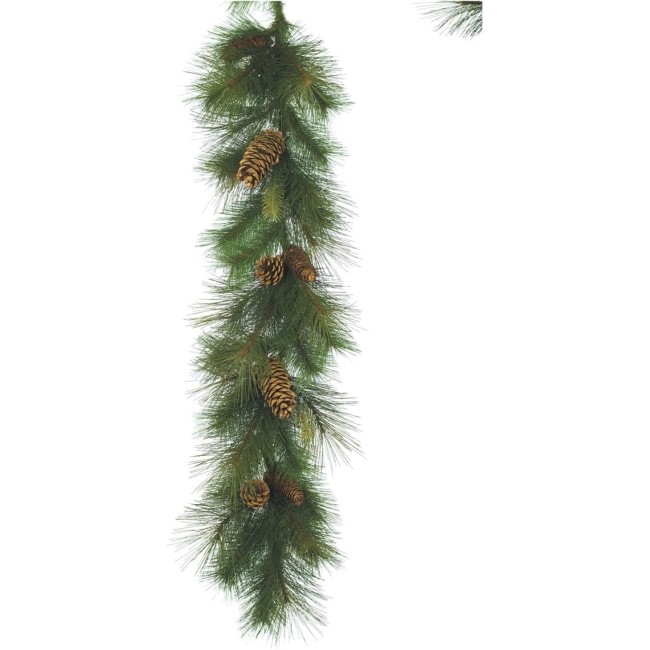  Christmas Artificial Sugar Pine Garland, Christmas Decorations, Christmas Garland, Christmas Garland for Mantle, Mantle Decorations, Pine Garland, Green, 6 Feet Long