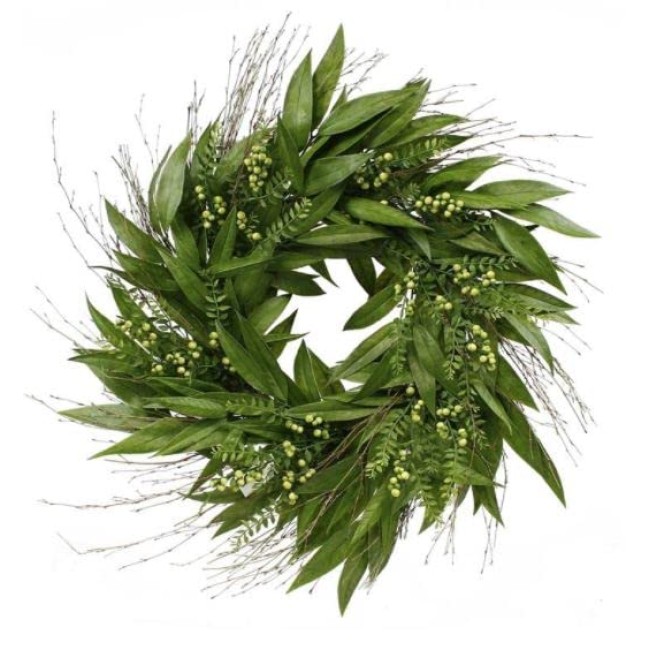 XLarge Bay Leaf Wreath for Spring and Summer Front Door Decor in 28-30" Diameter