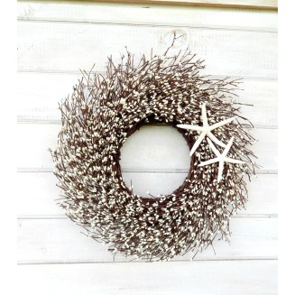 Coastal Wreath, Beach Decor, Beach Wreath, Starfish Wreath, Coastal Wreath, Wreath, White Twig Wreath, Beach Decor, Door Wreath, Housewarming Gift, Coastal Beach Decor,Beach Wedding Decor