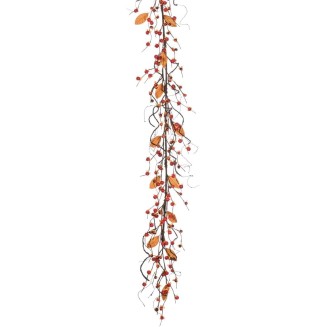  5 ft Bittersweet and Twig Leaf Fall Garland, Artificial Greenery, Everyday Decor, Perfect for Weddings, Fireplace Mantels, Dining and Living Room