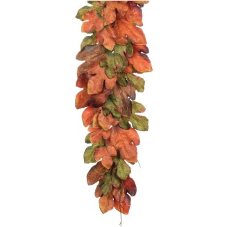  6 ft Large Autumn Leaf Fall Garland, Artificial Greenery, Seasonal Holiday Decor, Perfect for Weddings, Fireplace Mantels, Dining and Living Room