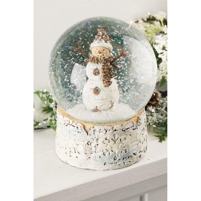  Snowman Snow Globe Christmas Holiday Decorations for Living Room, Snow Globes Collectible Gifts for Book Shelf, TV Cabinet, Desktop Decor