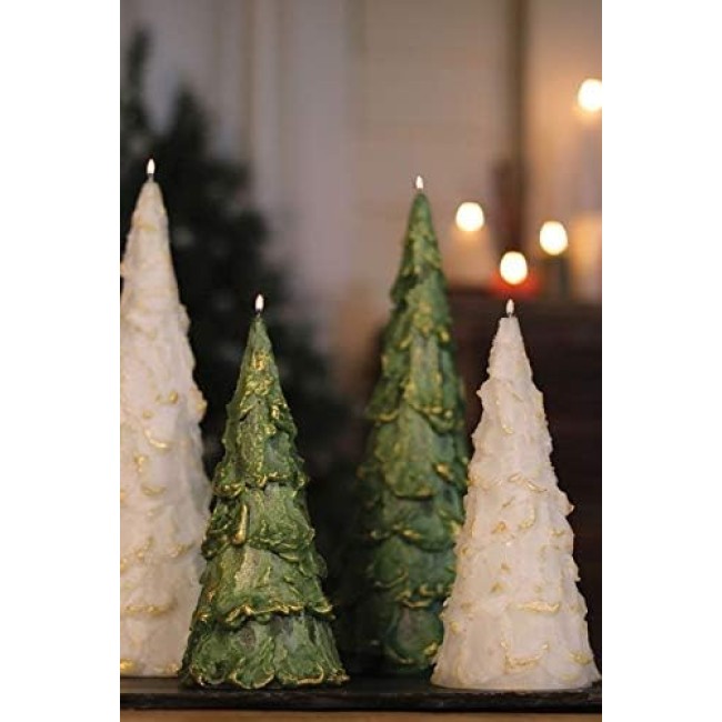 Green Rhapsody Christmas Tree Candle (4.5 by 12 inch)