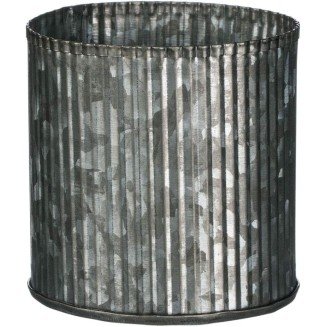  Mini Ribbed Metal Pot, Rustic Home Décor, 3" x 3" (MET974)