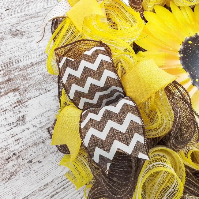 Sunflower Front Door Wreath - Burlap Sun Flower Decorations | Yellow Brown Jute, Thank You, Housewarming