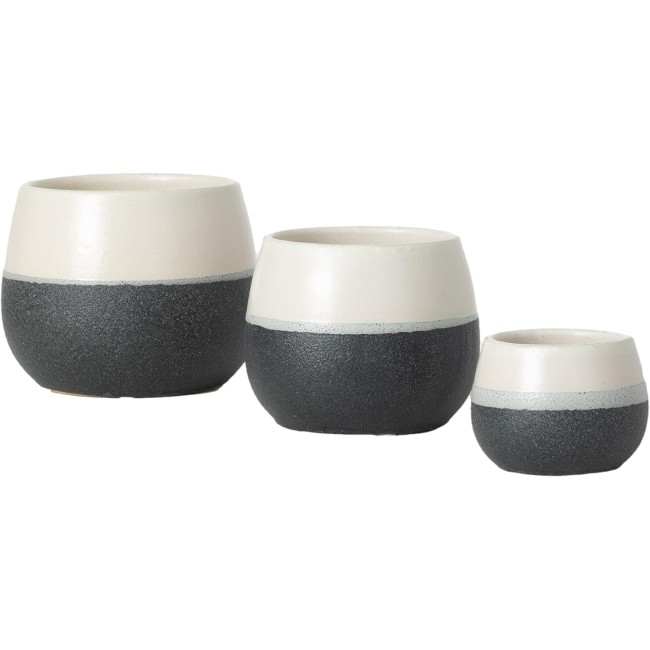  Ceramic Planter Set - 3 Small Planters, Rustic Home Décor, Modern Farmhouse, Ideal Shelf Décor, Table Décor, Bookshelf, Mantle, Entryway - Multi-color (CM2971)