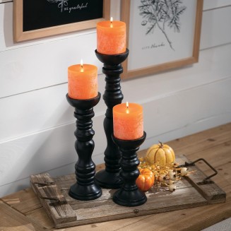  Modern Metal Candleholder Set of 3, Modern Home Décor Pieces, Mantel, Shelf, Entryway, Living room Décor, Centerpieces, Candles, LED Candles