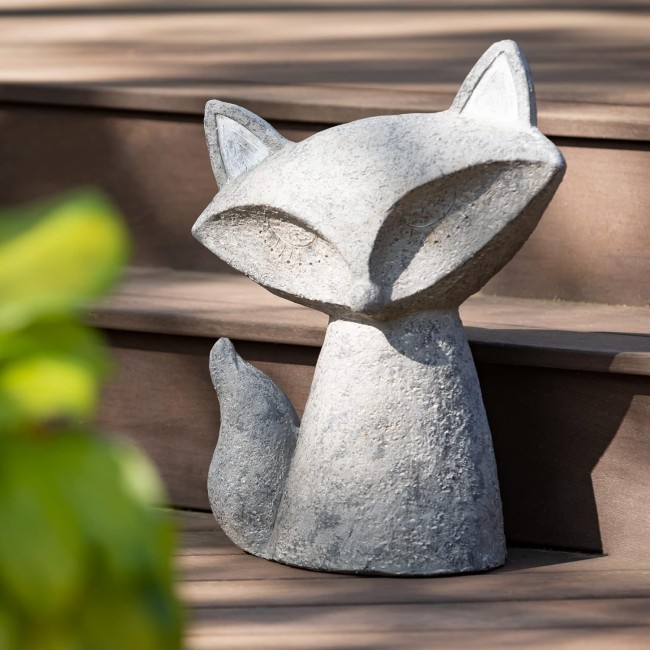  18.25" Gray Fox Garden Sculpture