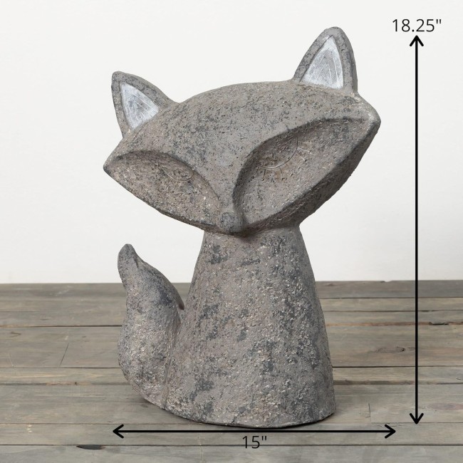  18.25" Gray Fox Garden Sculpture