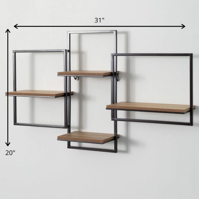  Quadrate Open Wood Wall Shelf, Wall Décor, Wall Decorations for Home, Home Décor