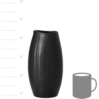  Ceramic Black Vase, 9" Tall Flower Vase for Modern Home Décor, Minimalist Ceramic Vase for Shelf and Table, Vases for Centerpieces, Living Room, Bedroom, Kitchen, and Office Décor (CM3116)