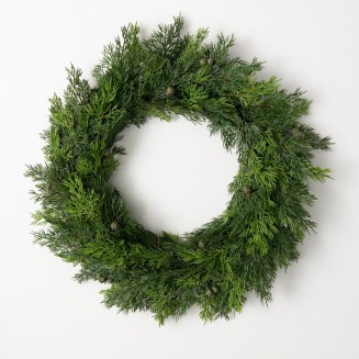  23 Inch Cypress and Berry Wreath, Christmas Artificial Wreath, Winter Wreath, Front Door Wreaths, Indoor & Outdoor Wreaths, Door, Entryway, Porch Décor