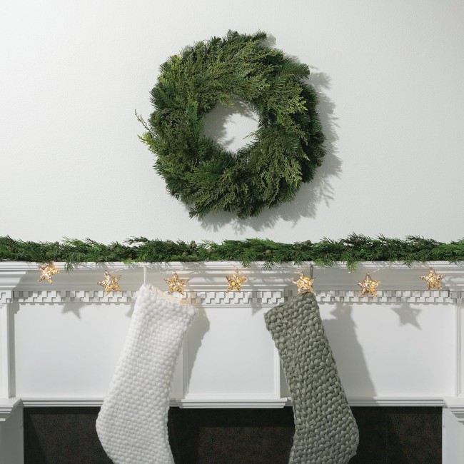  24 Inch Douglas Fir Wreath, Christmas Artificial Wreath, Winter Wreath, Front Door Wreaths, Indoor & Outdoor Wreaths, Door, Entryway, Porch Décor