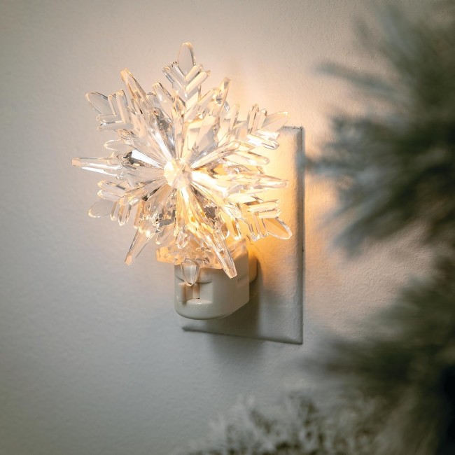  Christmas Snowflake Nightlight, Holiday Decor, Christmas Nightlight, Christmas Decorations, Night Light; Clear (PN4003)