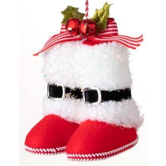  Santa's Boots Ornament Set - Set of 2 - Home for The Holidays - Christmas Tree Ornaments - Santa Ornament - Red Christmas Ornaments