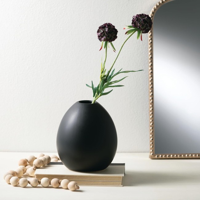  Black Matte Vase, Ceramic Flower Vase, Modern Home Decor, Vases for Flowers, Kitchen, Living Room, and Office Decor