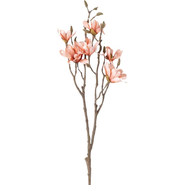  Coral Pink Magnolia Stems Spray, 33.5-Inch Artificial Fake Flower, Lifelike Centerpiece for Home, Office, Weddings and Gifts Decor