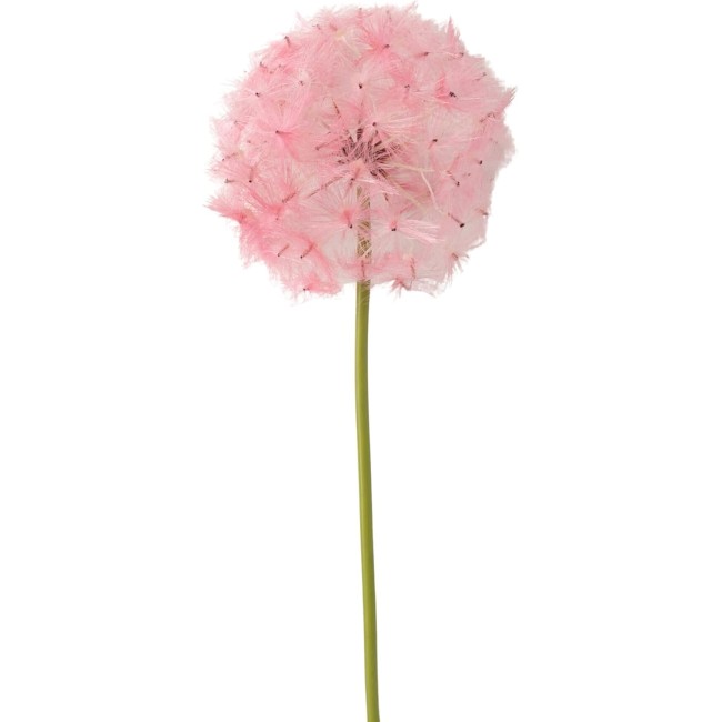  Billowy Pink Dandelion Pom Pom Stem, 32.75-Inch Artificial Fake Flower, Lifelike Bouquet Centerpiece for Home, Office, Weddings and Gifts Décor