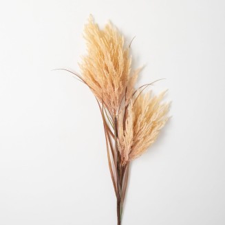  Large Faux Dried Champagne Reed Stem, 4 FT Artificial Fake Reed Grass Flower, Lifelike Large Feathery Plumes for Home, Office, Weddings and Gifts Decor