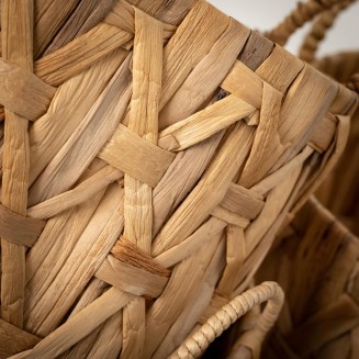  Tan Braided Woven Wicker Basket Set of 3, Natural Textural Weave, Decorative Storage Basket, Perfect for Blankets, Organization, Toys and Gifts