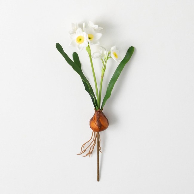  Artificial Flower with Bulb Stem 14.5" H White, Artificial Greenery, Artificial Flowers, Realistic Flower, Lifelike Greenery