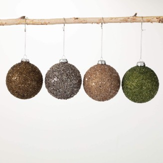  Encrusted Neutral Ornament Set, Multicolored Christmas Ornaments, Christmas Decor, Christmas Tree Decor, Ornament Set, Christmas Decorations