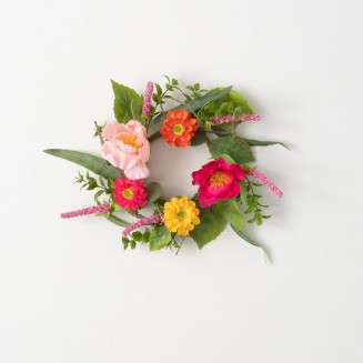  10 Inch Vibrant Floral Mini Wreath, Spring and Summer Artificial Wreath, Everyday Wreath, Front Door Wreaths, Indoor & Outdoor Wreaths, Door, Entryway, Porch Décor