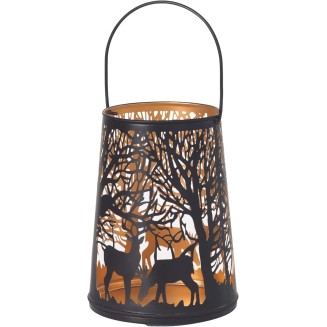 Brown Metal Deer Lantern