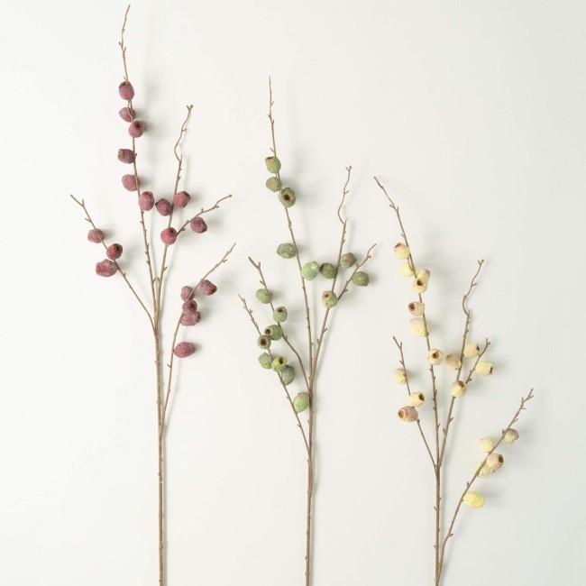  Spring Long Berry Spray Set of 3, 41.5-Inch Artificial Fake Flower Berry Stem Bundles, Lifelike Centerpiece for Home, Office, Weddings and Gifts Decor