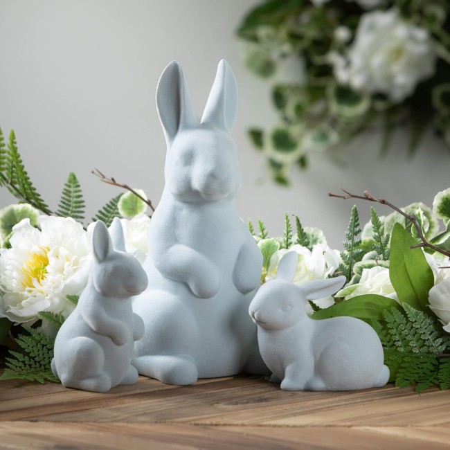 Sulivans Blue Baby Bunny Figurine Set of 2, Perfect for a Table Centerpiece, Mantels and Shelf Decoration, Small Statue for Indoor Spring Decor for Home, Office, Patio