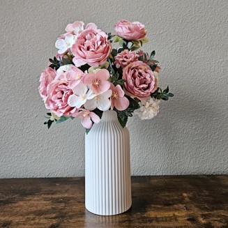 Vase, White Ceramic Vase, Flower Vase, Minimalist Modern Home Decor, Matte Finish Pampas Grass Vase for Table, Fireplace, Shelf, Mantel, Entryway and Centerpieces