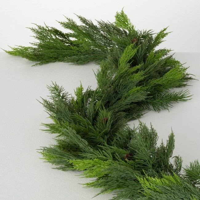  6' Lush Green Cedar Garland, Christmas Decor, Artificial Greenery, Perfect for Fireplace Mantels, Dining and Living Rooms