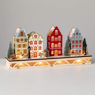  Colorful Lighted House Christmas Village, Christmas Light Up Holiday Tabletop and Mantle Decoration and Gifts