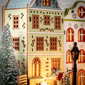  Colorful Lighted House Christmas Village, Christmas Light Up Holiday Tabletop and Mantle Decoration and Gifts