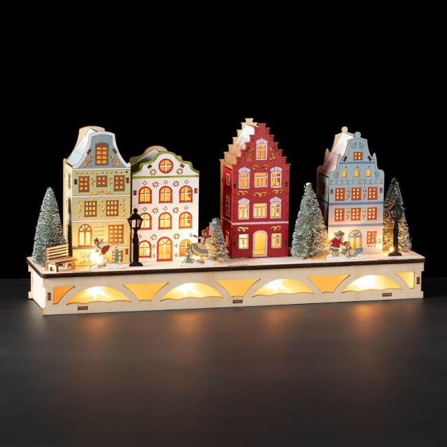  Colorful Lighted House Christmas Village, Christmas Light Up Holiday Tabletop and Mantle Decoration and Gifts