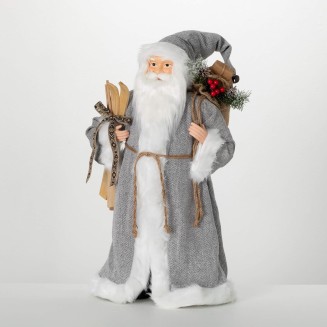  Rustic Santa with Rope Belt, Christmas Santa Claus Decoration for Christmas Holiday Decorating for Mantels and Tabletops