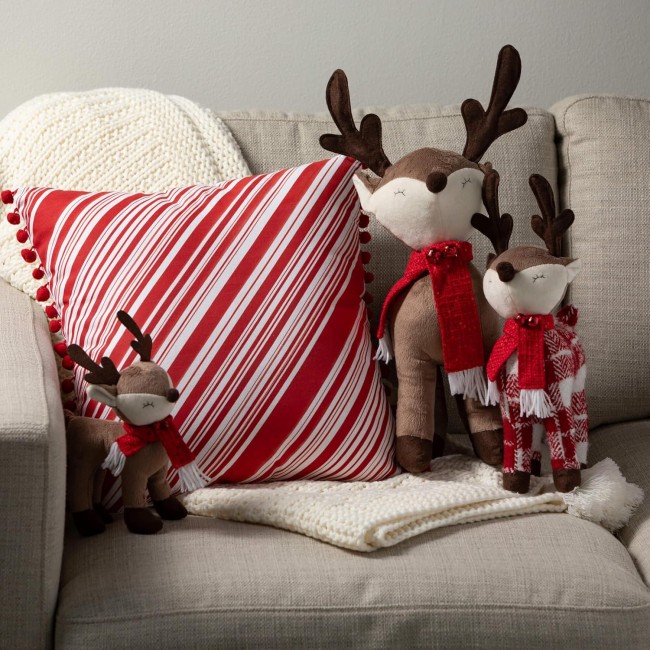  Plush Standing Reindeer, Christmas Decorations, Holiday Home Decor for Bookshelf, Tabletop and Mantel Décor and Gifts