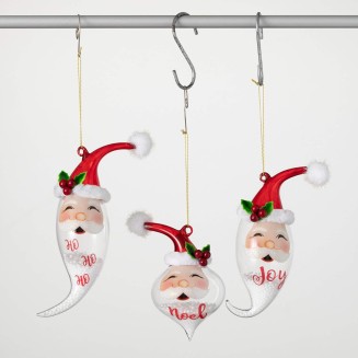  Whimsical Santa Head Set of 3, Christmas Décor, Christmas Ornaments, Christmas Tree Ornaments, Christmas Decorations Indoor